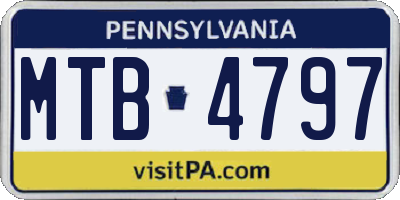 PA license plate MTB4797