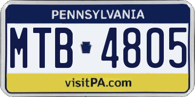 PA license plate MTB4805