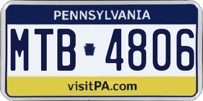 PA license plate MTB4806