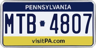 PA license plate MTB4807