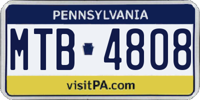 PA license plate MTB4808