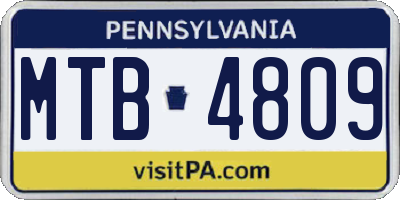 PA license plate MTB4809