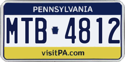 PA license plate MTB4812