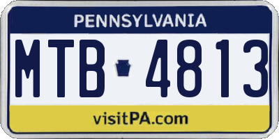 PA license plate MTB4813