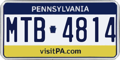 PA license plate MTB4814