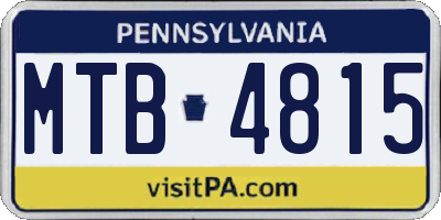 PA license plate MTB4815