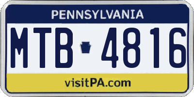 PA license plate MTB4816