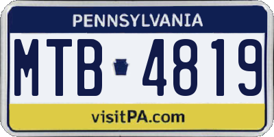 PA license plate MTB4819