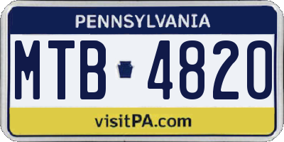PA license plate MTB4820