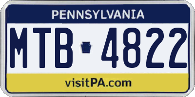 PA license plate MTB4822