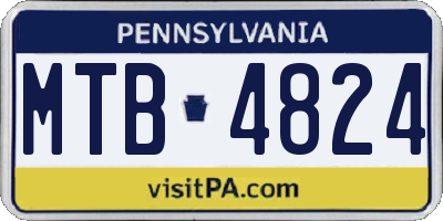 PA license plate MTB4824