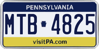 PA license plate MTB4825