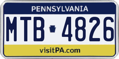 PA license plate MTB4826