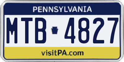 PA license plate MTB4827