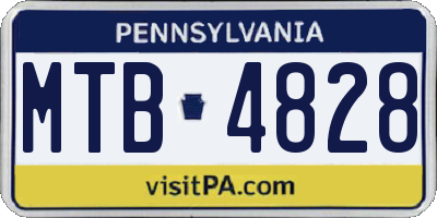 PA license plate MTB4828