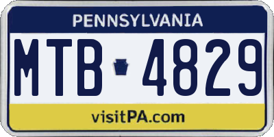 PA license plate MTB4829