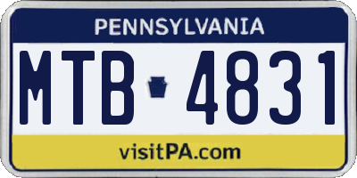 PA license plate MTB4831