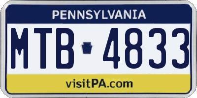 PA license plate MTB4833