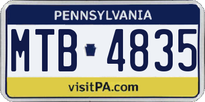 PA license plate MTB4835