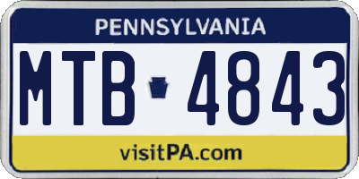 PA license plate MTB4843