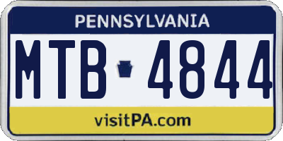 PA license plate MTB4844