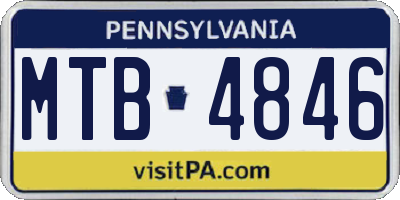 PA license plate MTB4846