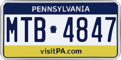 PA license plate MTB4847