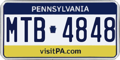 PA license plate MTB4848
