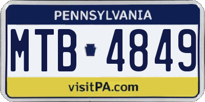 PA license plate MTB4849