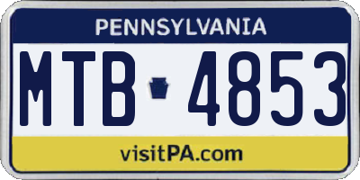 PA license plate MTB4853