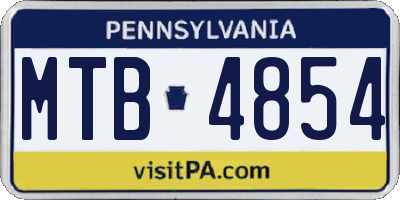 PA license plate MTB4854