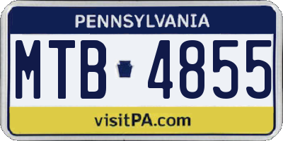 PA license plate MTB4855