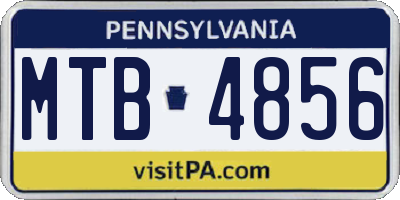 PA license plate MTB4856