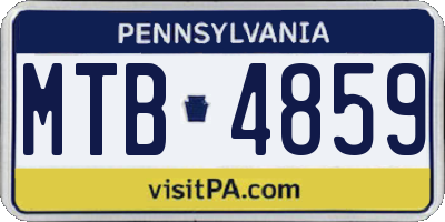 PA license plate MTB4859