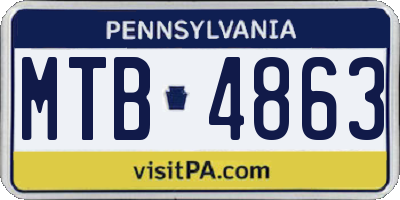 PA license plate MTB4863