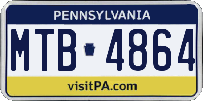 PA license plate MTB4864