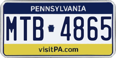 PA license plate MTB4865
