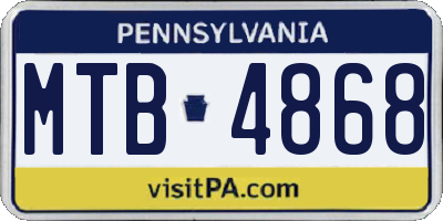 PA license plate MTB4868