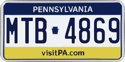 PA license plate MTB4869