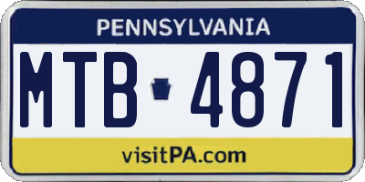 PA license plate MTB4871