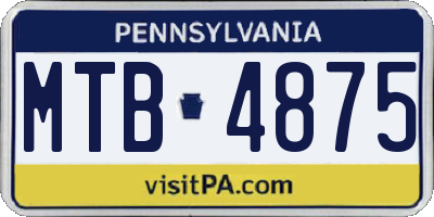 PA license plate MTB4875
