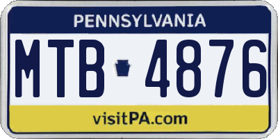 PA license plate MTB4876