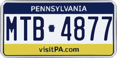 PA license plate MTB4877