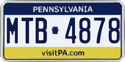 PA license plate MTB4878