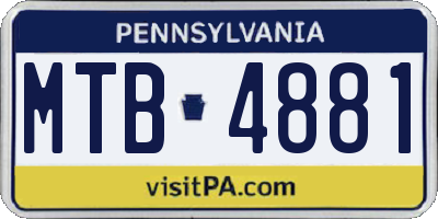 PA license plate MTB4881