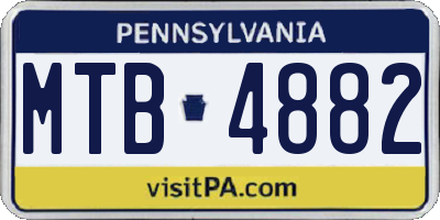 PA license plate MTB4882