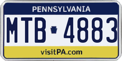 PA license plate MTB4883