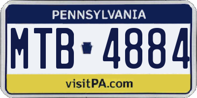 PA license plate MTB4884