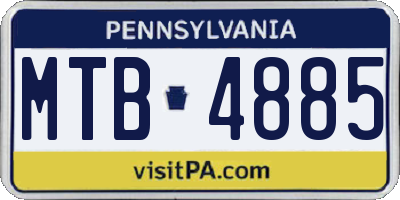 PA license plate MTB4885