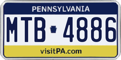 PA license plate MTB4886